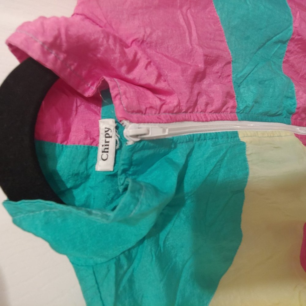 Vintage 90s neon color block jacket